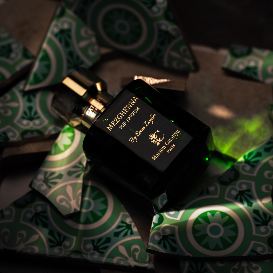 Maison Cataliya Mezghenna perfume with green decorative tiles