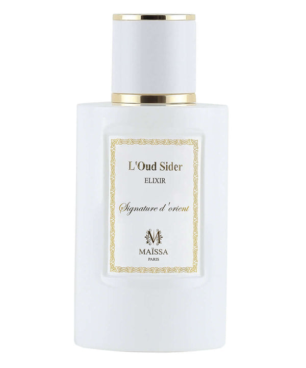 Alt Tag: Luxurious L'Oud Sider perfume by Maison Maïssa, 100ML, unisex, floral and woody notes, at the5thscent. Elegant and exclusive fragrance.