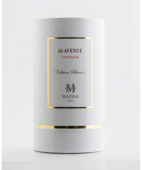 Luxurious packaging of 66 AVENUE (200ml) fragrance by Maison Maïssa, highlighting elegant, woody, floral scents for the5thscent.
