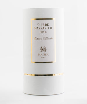 Luxurious Maissa perfume/ CUIR DE MARRAKECH bottle by Maison Maïssa, capturing oriental elegance with bergamot and incense by the5thscent.