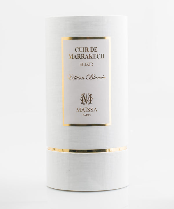 Luxurious Maissa perfume/ CUIR DE MARRAKECH bottle by Maison Maïssa, capturing oriental elegance with bergamot and incense by the5thscent.
