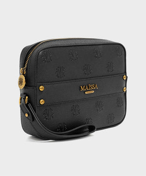 Elegant Pochette Toscane by Maison Maïssa with black leather design, part of COFFRET TOSCANE MAGIC MOMENT exclusive set from the5thscent.