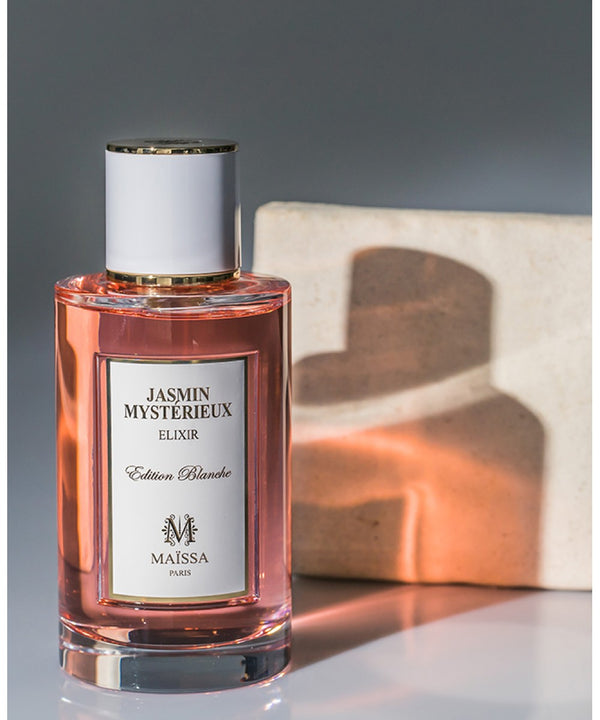 Elegant bottle of JASMIN MYSTERIEUX (200ml) by Maison Maïssa, a floral perfume with citrus notes, available at the5thscent.