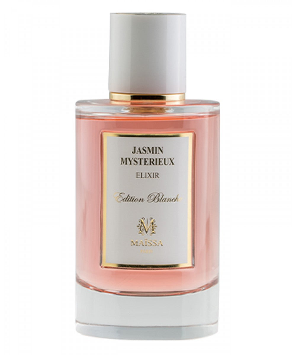 Alt Tag: Exquisite bottle of Jasmin Mysterieux by Maison Maïssa, a luxurious floral scent available at the5thscent for elegant allure.