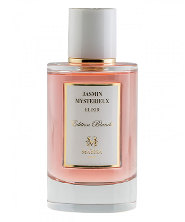 Alt Tag: Exquisite bottle of Jasmin Mysterieux by Maison Maïssa, a luxurious floral scent available at the5thscent for elegant allure.