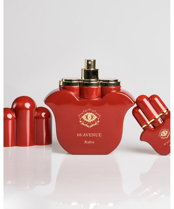 Luxurious PRECIOUS STONES EDITION BOX 66 AVENUE by Maison Maïssa, exclusive Parisian chic fragrance from the5thscent with elegant ruby design.