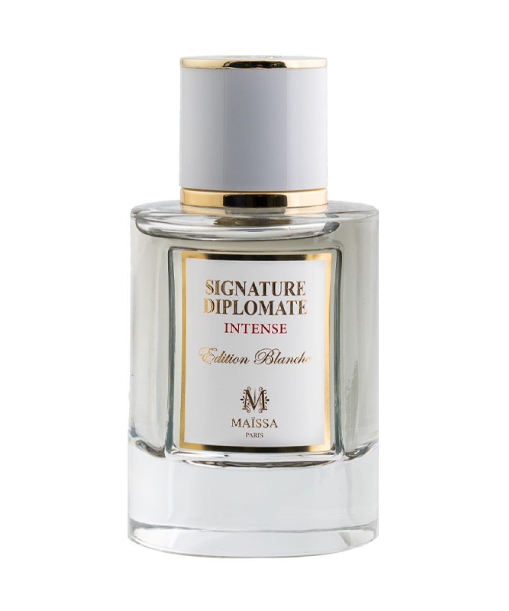 Luxurious SIGNATURE DIPLOMATE (50ml) perfume bottle by Maison Maïssa, highlighting a unisex amber floral scent for the5thscent connoisseurs.
