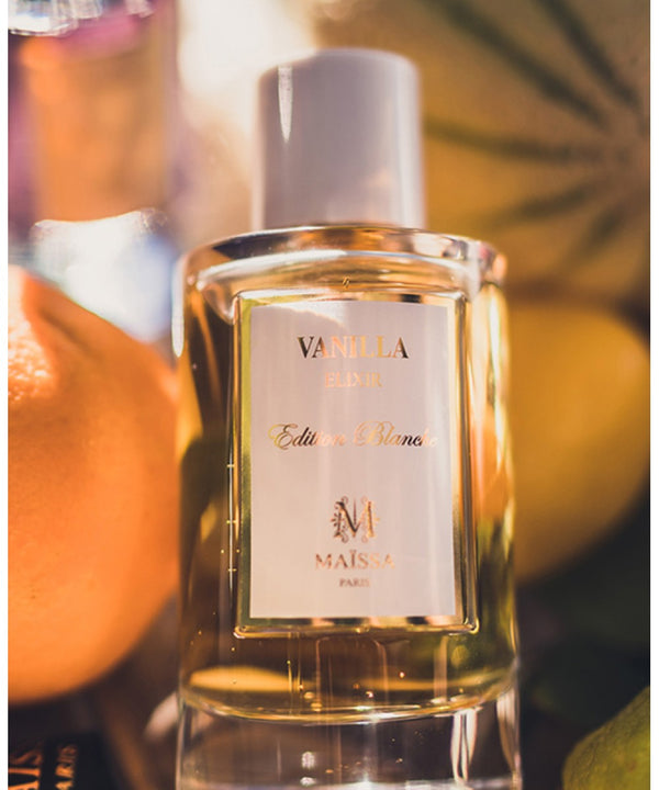 Luxurious VANILLA fragrance by Maison Maïssa, featuring floral and woody notes, available at the5thscent. An exclusive elegant scent experience.