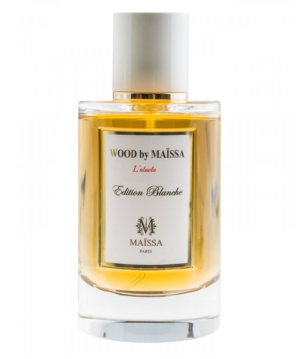 Luxurious bottle of WOOD BY MAISSA perfume by Maison Maïssa, featuring a blend of oriental and woody notes, showcased by the5thscent.