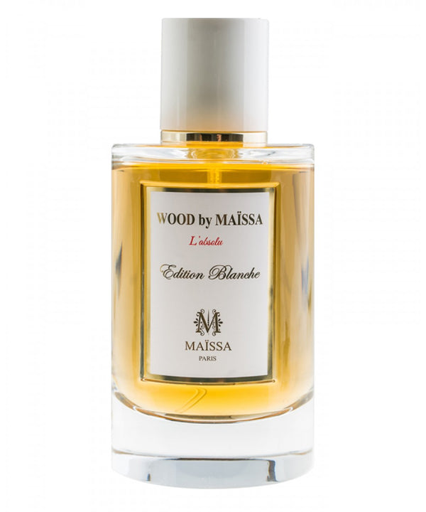 Luxurious bottle of WOOD BY MAISSA perfume by Maison Maïssa, featuring a blend of oriental and woody notes, showcased by the5thscent.