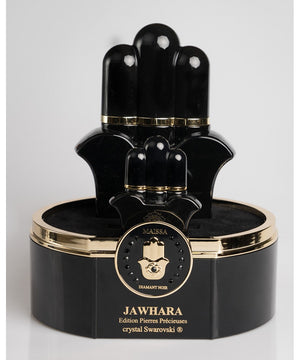 Luxurious design of PRECIOUS STONES EDITION BOX JAWHARA by Maison Maïssa and the5thscent; oriental floral fragrance collection.