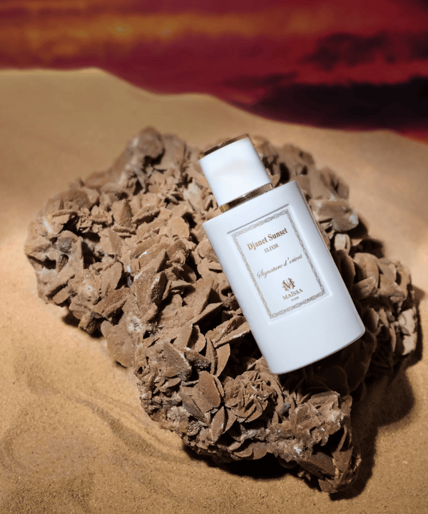 DJANET SUNSET – Extrait de Parfum 100ml by Maison Maïssa, available at the5thscent, luxurious oriental woody fragrance display.
