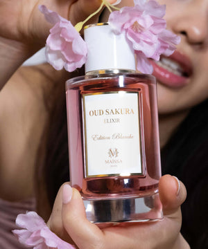 Luxurious Oud Sakura by Maison Maïssa, an elegant floral fragrance, evocative of love, featured on the5thscent. Exclusive scent for connoisseurs.