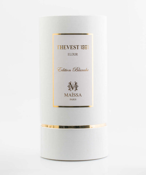 Luxurious THEVEST 1981 fragrance by Maison Maïssa, a sophisticated unisex scent, available exclusively at the5thscent, evokes elegance.
