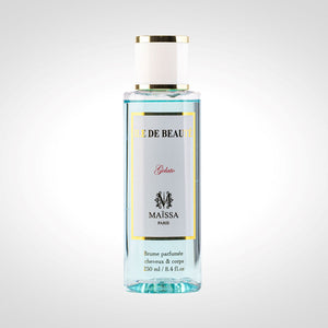 Île de Beauté Brume Parfumée 250ml by Maison Maïssa Paris — aqua blue perfumed mist bottle with white cap and gold accents, Gelato, made in France