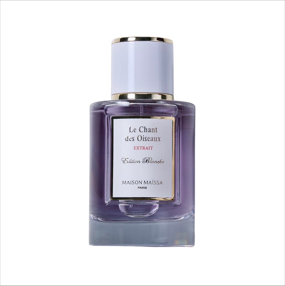 Le Chant des Oiseaux Extrait by Maison Maïssa perfume bottle on a white background