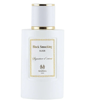 Luxurious bottle of Black Smocking by Maison Maïssa, showcasing an oriental scent blend with the5thscent elegance and exclusivity.