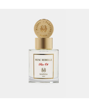 Luxurious PURE OIL MUSC REBELLE by Maison Maïssa in elegant glass bottle, perfect for the5thscent enthusiasts seeking a musky allure.
